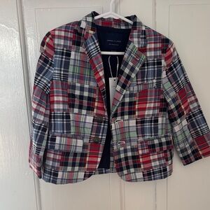 Janie and Jack Multicolor Plaid Blazer